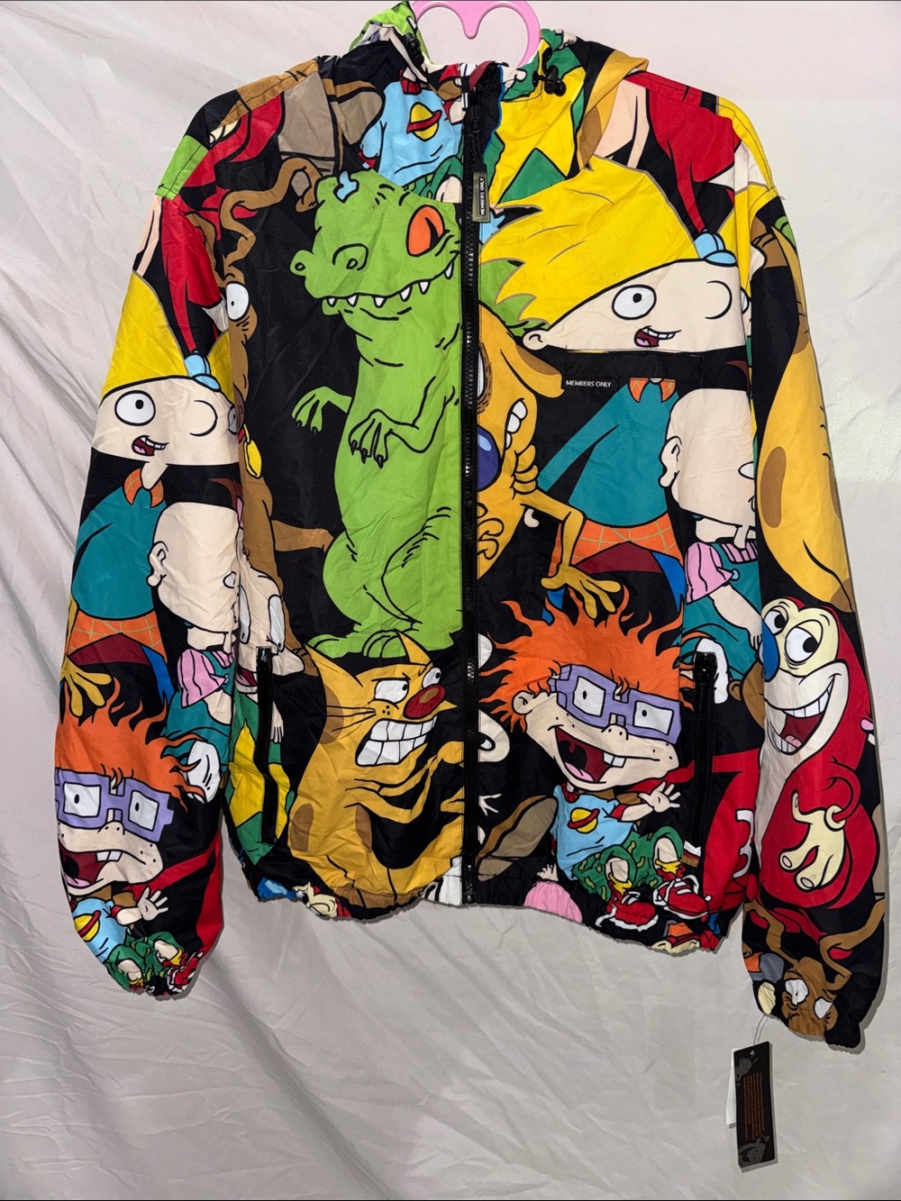 Members Only Nickelodeon Rugrats & Reptar Cartoon Zip Hoodie Jacket - Multicolor